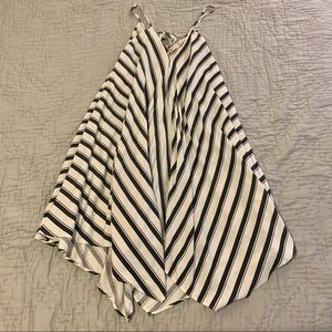 Navy/White Stripe Asymmetrical Dress - Medium